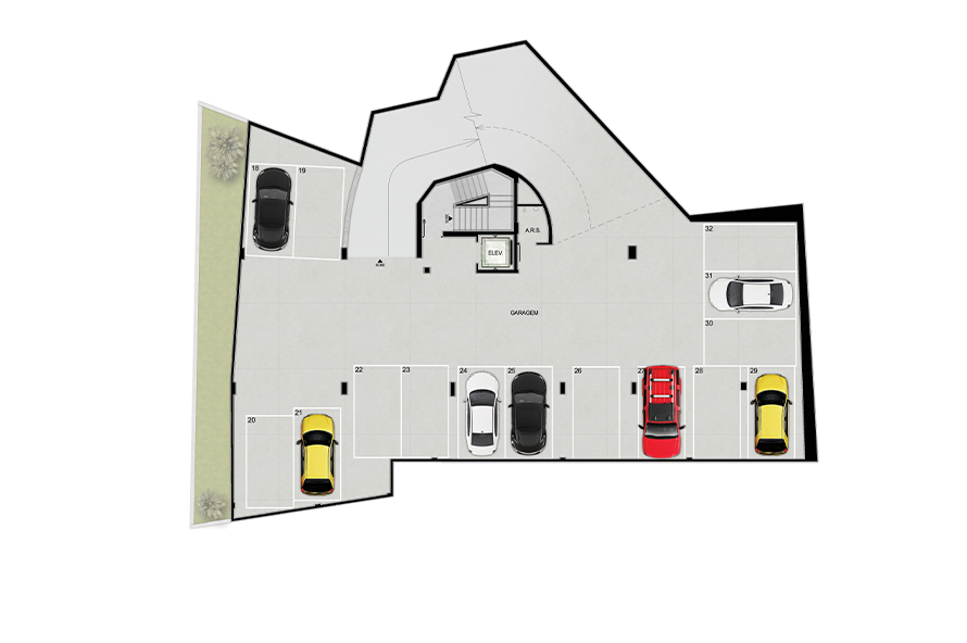 Planta - Garagem - Nível 01