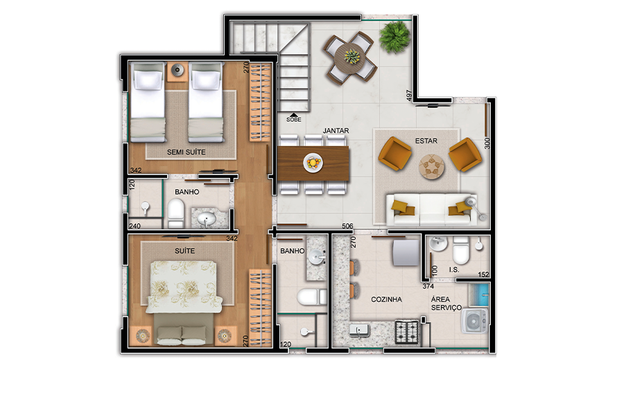 Planta - Cobertura - 1º Nível