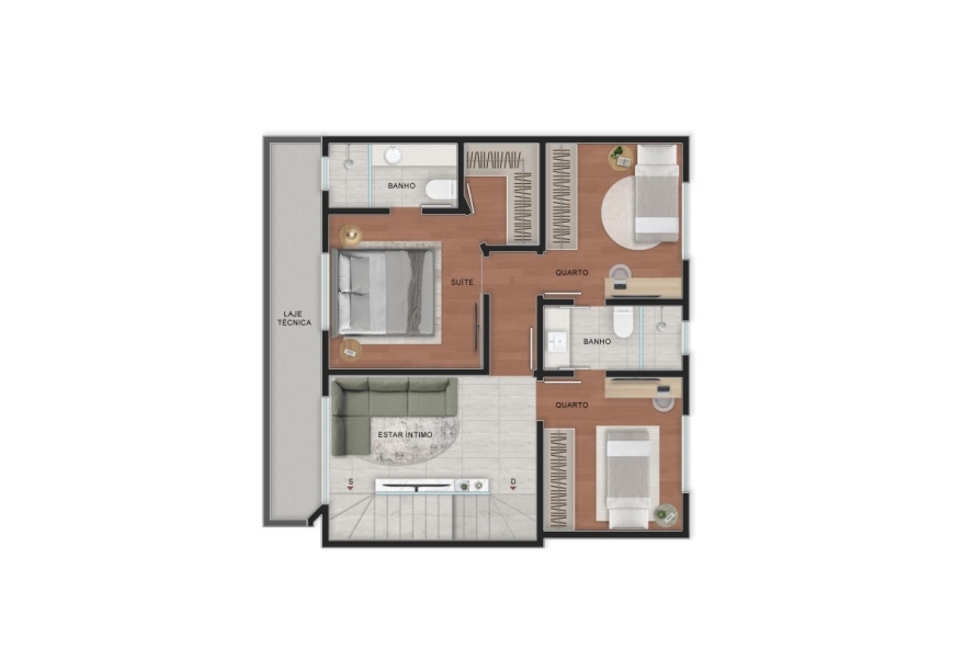 8º Pvto - Cobertuta - 2º Nivel - Opção com Estar Íntimo