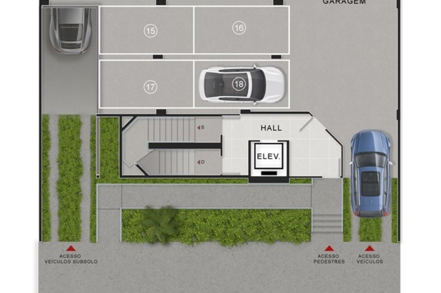 1º Pvto - Térreo - Acesso e Garagem