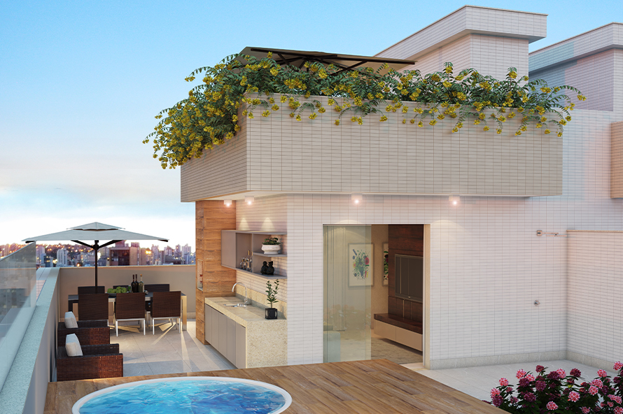 Perspectiva Terraço Gourmet - Cobertura Triplex