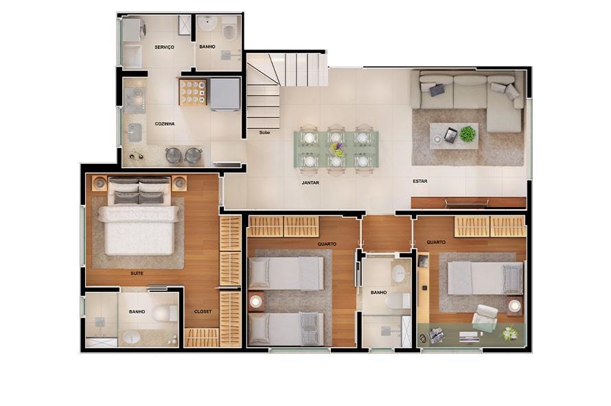 Planta Cobertura Triplex - Primeiro Pavimento