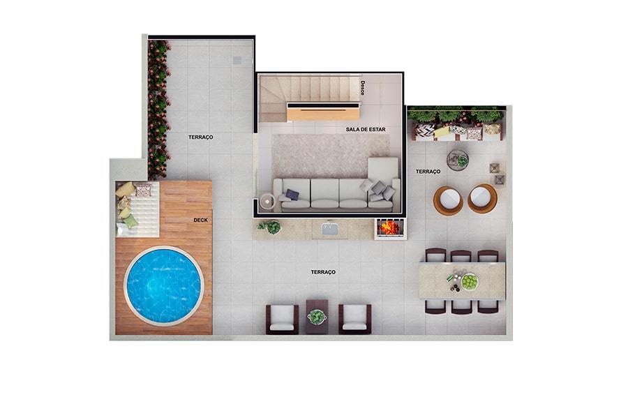 Planta Cobertura Triplex - Segundo Pavimento